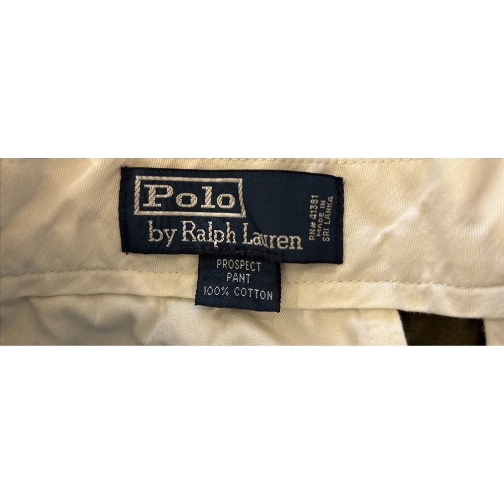 Polo Ralph Lauren Mens 32x32 (30X30) Prospect Chino Pants Olive Green Cotton